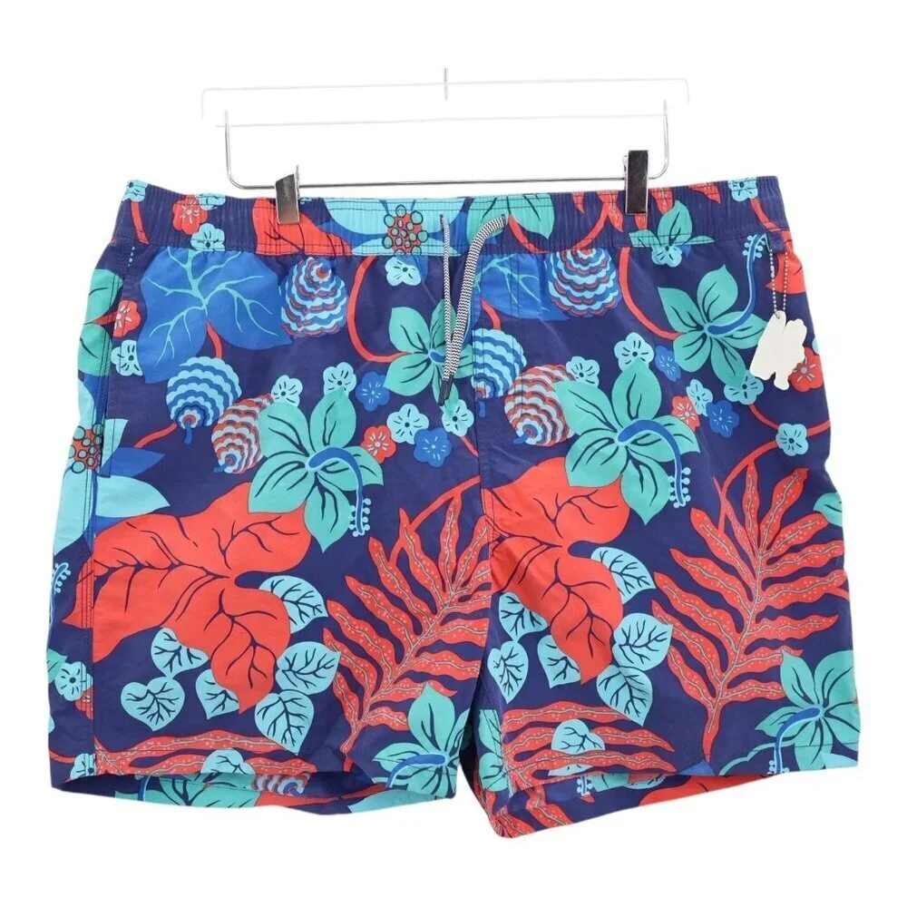 Reyn Spooner Swimming Trunks Shorts Size 2XL Blue Red Maritime Sea Floral